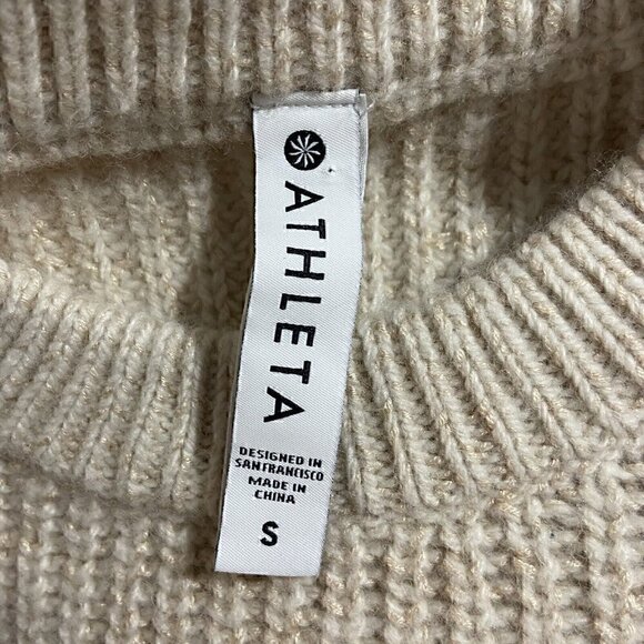 Athleta Sierra Wool Blend Ivory Sweater Women’s Size Small - Picture 6 of 7